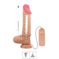 *Prótese 18x14cm Com Vibro Ventosa e Escroto Sadik SI (8543) - Bege