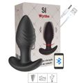 Plug Silicone Com Vibro Rotativo Via APP Wythe SI (8769) - Preto