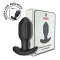 Plug de Silicone Com Vibro e Rotação Via App Pong SI- (9596) - Preto