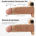 Capa Peniana de 12cm Para 17cm Extensora Com Vibro VP (CA030-16977) - Bege