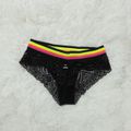 Calcinha Renda Cós Bicolor (DR0045) - Preto
