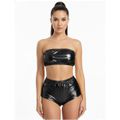 Conjunto Hot Pants Metalizado (FR643) - Preto