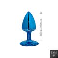 Plug de Metal Com Pedra de Coração Cravejada (HA136) - Azul