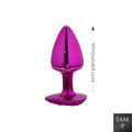 Plug de Metal Com Pedra de Coração Cravejada (HA136) - Rosa