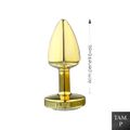 Plug de Plástico P Less Dourado Com Pedras Cravejadas (HA143D) - Dourado