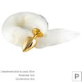 Plug de Plástico P Less Dourado Com Cauda (HA168D) - Branco