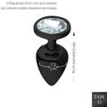 Plug de Plástico G Less Com Pedras Variadas (HA193) - Preto