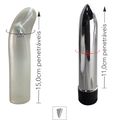 Vibrador Personal Metálico Com Capa Transparente (MV039) - Cromado