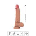 Prótese 16x13cm Com Vibro Ventosa e Escroto VP (PE243) - Bege