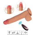 Prótese 16x13cm Com Vibro Ventosa e Escroto VP (PE243) - Bege
