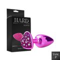 Plug de Metal Com Pedra de Coração Cravejada (HA136) - Rosa