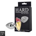 Plug de Metal Cromado Com Pedra de Coração (HA161C)- - Dourado