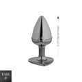 Plug de Metal Cromado Com Pedra de Coração (HA161C)- - Vermelho