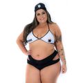 Fantasia Mini Xerife Plus Size (PS2123) - Preto