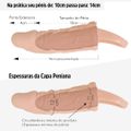 Capa Peniana Com Vibro e Anel Escrotal 14cm SI (1111) - Bege