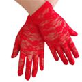 Luva em Renda Curta (17907-ST976) - Vermelho