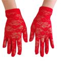 Luva em Renda Curta (17907-ST976) - Vermelho