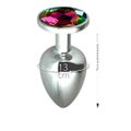 Plug de Metal G Cromado Com Strass 8cm SI (5847) - Pedra Fruta Cor