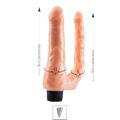 Prótese Dupla Com Vibro Double Experience SI - (8219) - Bege