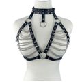 Harness Com Contorno de Busto e Corrente SI (9296) - Preto