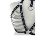 Harness Com Contorno de Busto e Corrente SI (9296) - Preto