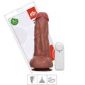 Prótese 16x16cm Rotativa Com Vibro Ventosa e Escroto (ADAO39MR) - Marrom