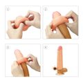 *Capa Peniana De 14cm para 18cm Extensora Com Vibro VP (CA060- CZCA60) - Bege