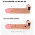 *Capa Peniana De 14cm para 18cm Extensora Com Vibro VP (CA060- CZCA60) - Bege