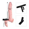 *Cinta Peniana Para Dupla Penetração Com Vibro VP (CT018-CZCT18) - Bege