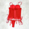 *Espartilho Brenda (DM163) - Vermelho c/ Preto