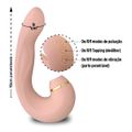 *Vibrador Ponto G com Pulsação e Tapping VP(ES072-CZES72) - Bege