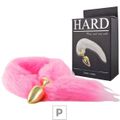 *Plug de Metal Dourado Com Cauda Hard (HA116D) - Rosa