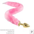 Plug de Plástico P Less Dourado Com Cauda -(HA168D) - Rosa