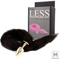*Plug de Plástico M Less Dourado Com Cauda (HA169D) - Preto