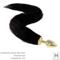 *Plug de Plástico M Less Dourado Com Cauda (HA169D) - Preto