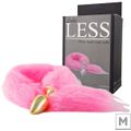 *Plug de Plástico M Less Dourado Com Cauda (HA169D) - Rosa