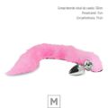 Plug de Plástico M Less Cromado Com Cauda(HA169C) - Rosa