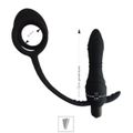 Plug Silicone Com Anel Peniano e Vibro (MPA1251) - Preto