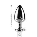 Plug de Metal G Com Pedra Formato de Coração VP (PL009G) - Pedra Dourada