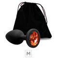 *Plug De Silicone M Preto (SX274) - Pedra Laranja 