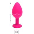 *Plug De Silicone M Rosa Pedra Formato de Coração (SX294) - Pedra Lilás