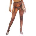 Meia Calça Arrastão Com Strass e Abertura Lateral SI (SX3028) - Preto