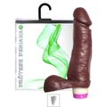 *Prótese 17x15cm Com Escroto e Vibro (VB02602) - Marrom