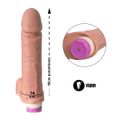 *Prótese 18x14cm Com Vibro e Escroto (VB261) - Bege