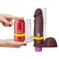 *Prótese 18x16cm Com Vibro e Escroto Recarregável (VBR02602) - Marrom