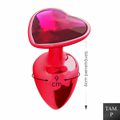 Plug de Meta P Pedra Formato de Coração Hard (CSA121-HA121) - Vermelho