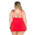 *Camisola Dantele Aberta Plus Size (PS2058) - Vermelho