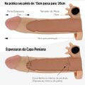 *Capa Peniana Com Vibro e Anel Escrotal 20cm SI (1234) - Bege