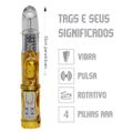 *Vibrador Rotativo 36 Vibrações SI (5275). - Dourado