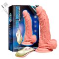 Prótese 15x13cm Com Vibro Rotativa Em Cyberskin SI (6866) - Bege